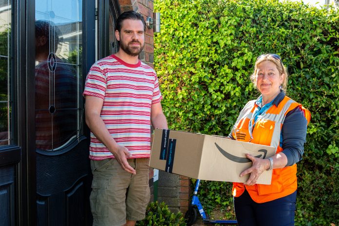 amazon delivery person and customer in ireland