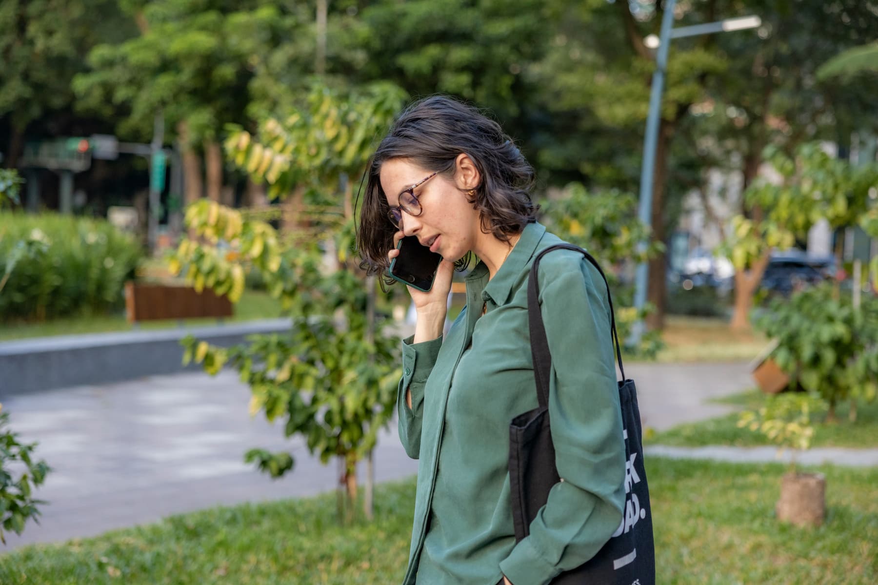 woman making a call on her sky mobile phone